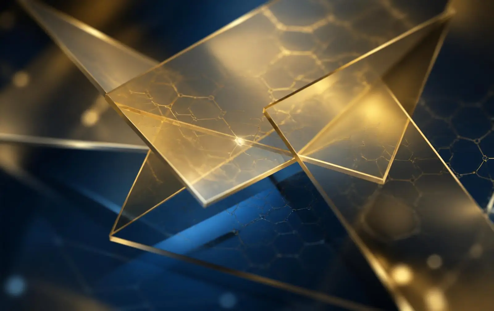 Camadas geométricas representando estruturação e tokenização